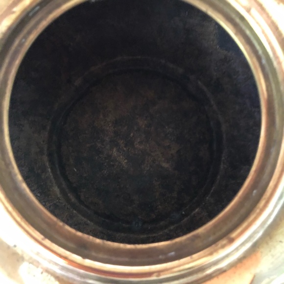 POT BELLY KETTLE ETCHED BRASS TODDY KETTLE MID CENTURY SHABBY CHIC - Picture 15 of 16